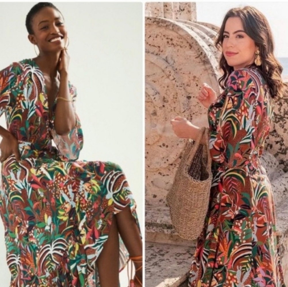 FARM RIO Fiesta Maxi Wrap Dress NWOT - XS - Picture 5 of 12